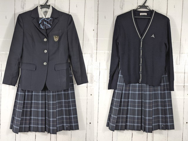 聖母高校ブレザー、カーデ、Yシャツ2枚 中古】京都府 京都聖母学院高等学校 女子制服 4点 (ブレザー