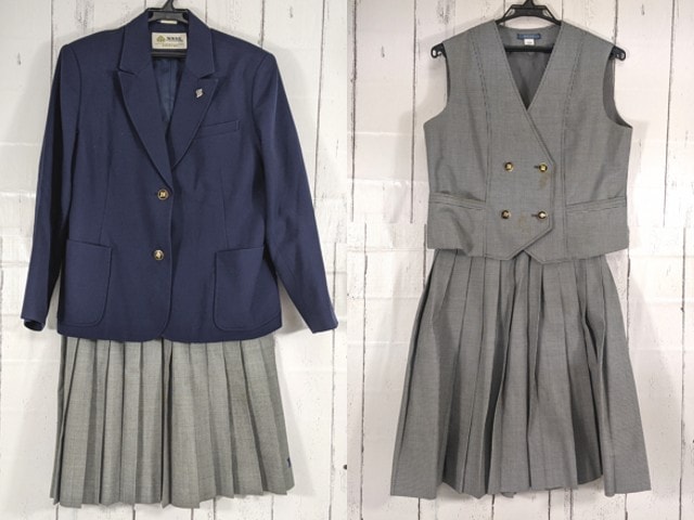 S74 愛知県 名東高校 ブレザー+ベスト+夏服/冬服スカート/yt4552 S74 愛知県 名東高校 ブレザー+ベスト+夏服/冬服スカート/yt4552