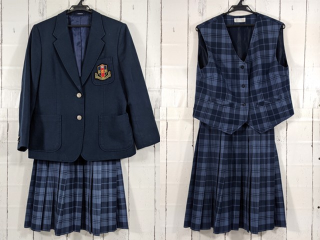 v99 沖縄県 西原東中学校 ブレザー+ベスト+冬服スカート/yt3961【17XHF