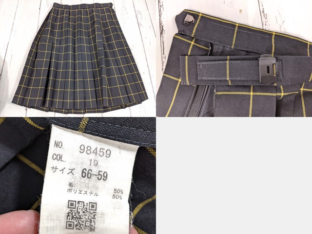 x08 京都府 下京中学校 ブレザー+夏服・冬服スカート+リボン/yt4062【15EIC】