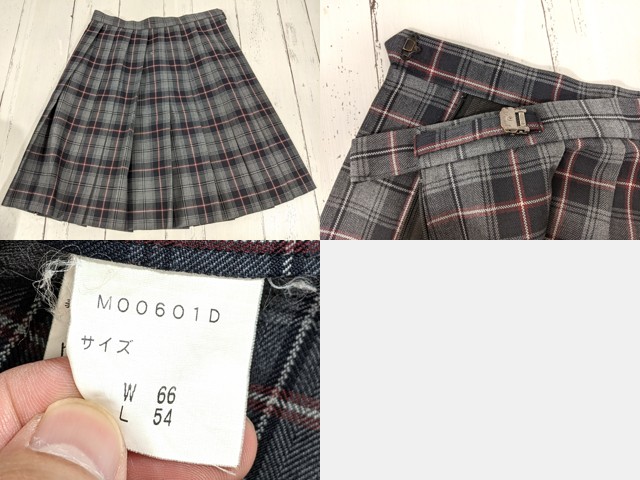 x08 京都府 下京中学校 ブレザー+夏服・冬服スカート+リボン/yt4062【15EIC】