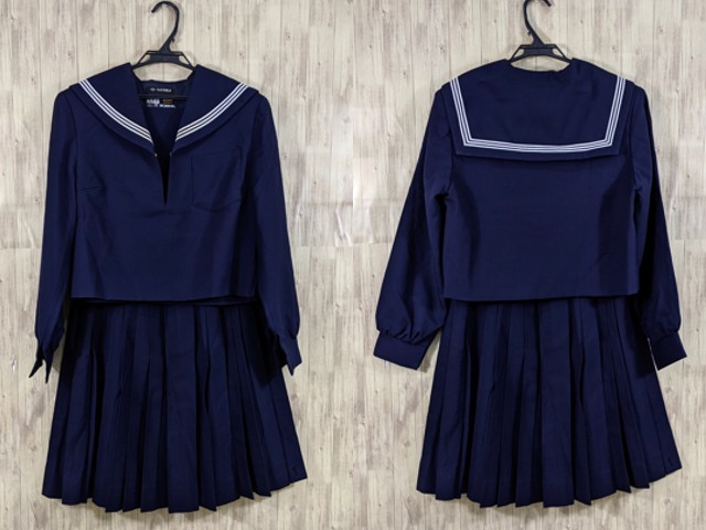 v30 愛知県 碧南高校 冬服セーラー服+冬服スカート/yt3886【35XJ