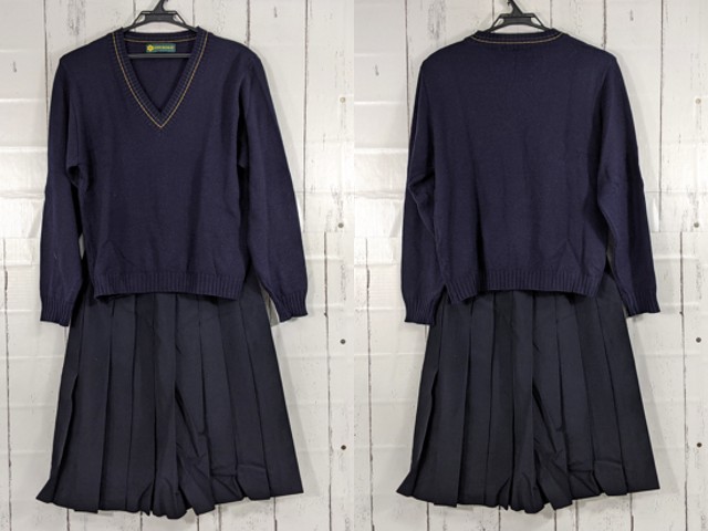 x08 京都府 京都文教高校 セーター+夏服スカート/yt4063【5JDE】