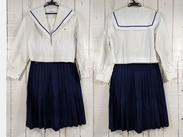 T2222 中学校 高校 中間服セーラー服+夏服スカート/yt4163【8XKE】