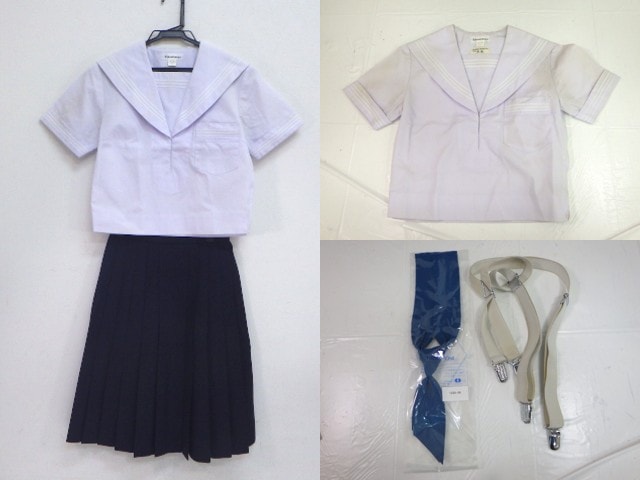 T675 京都 大谷中学校 夏セーラー服+スカート+ネクタイ/yt1463【1AKER
