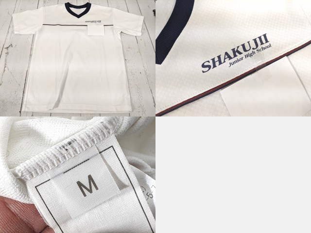 b50 東京都 石神井中学校 体操着 体操服 半袖シャツ+長袖ジャージ上下/yt4645【25XE】