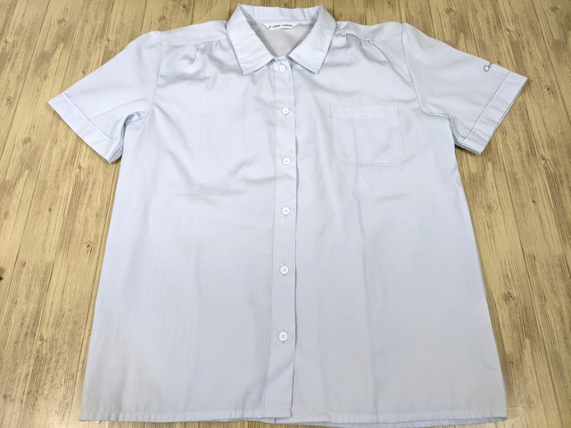 n55 愛媛県 松山中学校 半袖シャツ×2点+夏服スカート+夏服スカート+リボン/yt3237【9DCF】