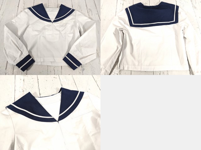 i49 福島県 中央台北中学校 冬服・中間服セーラー服+冬服スカート+リボン/yt7009【1XLEC】