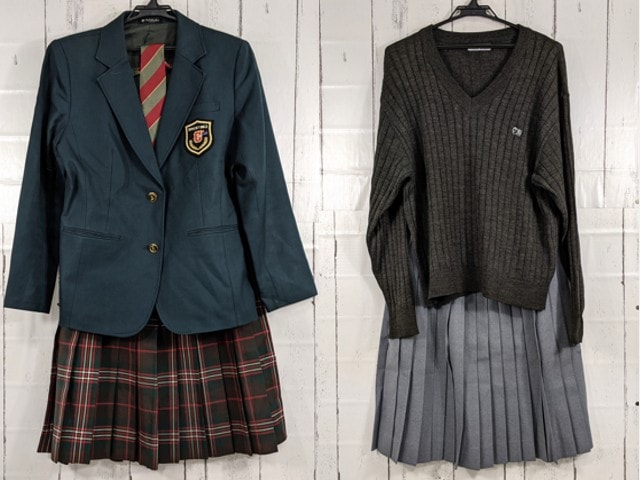 T2222 岐阜県 私立中京高等学校 ブレザー+セーター+冬服スカート+ネクタイ/yt4166【26KRW】