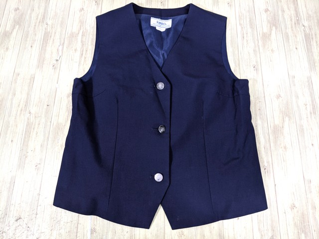 o37 千葉県 富岡中学校 ブレザー+ベスト(サイズ165A)+冬服スカート/yt3546【3EFS】