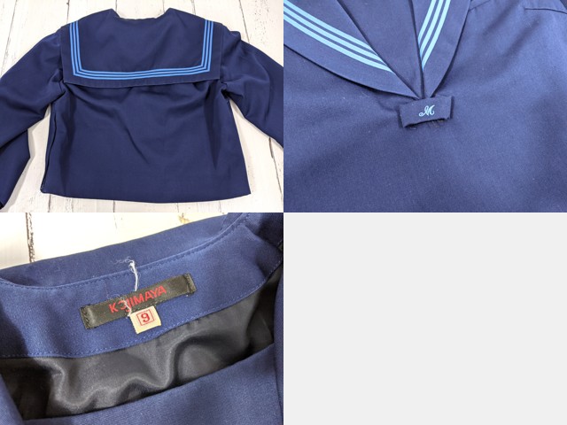 T2218 高知県 高知高校 冬服・中間服セーラー服+冬服スカート+スカーフ/yt4167【15CRF】