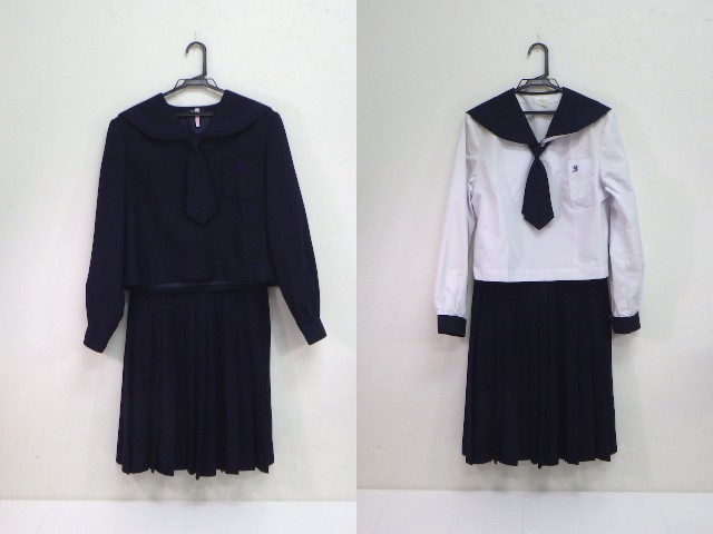 c89 北海道札幌真栄高校 冬服・中間服セーラー服+冬服スカート+ 
