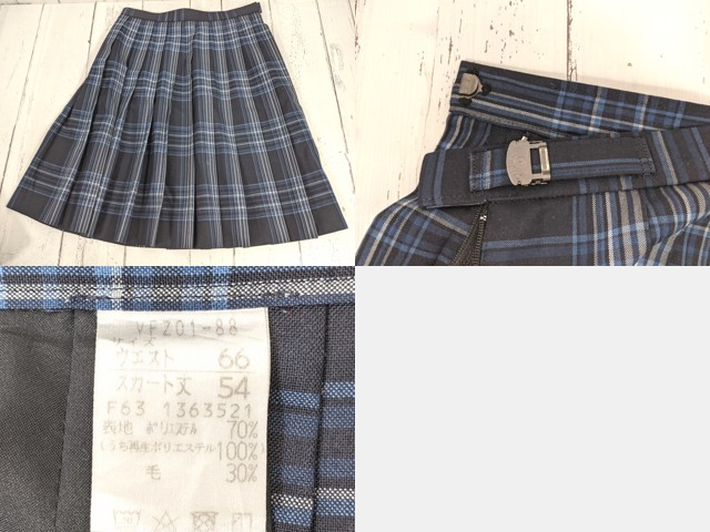 y77 京都府 成章高校 ブレザー+長袖シャツ+夏服・冬服スカート+リボン/yt4306【3KECS】