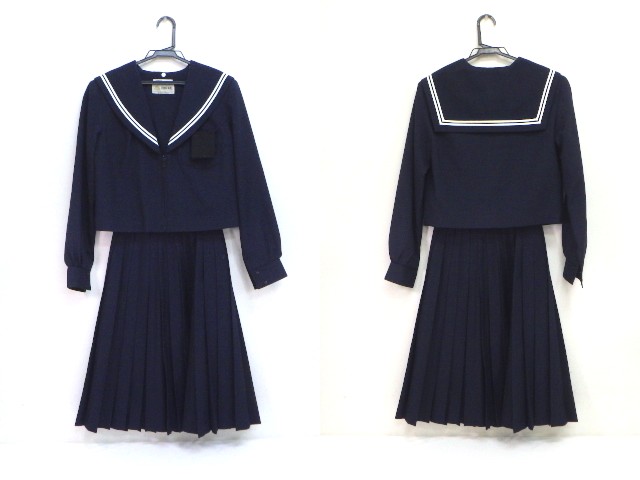 a66 名古屋市立御田中学校 冬服セーラー服165A+冬スカート