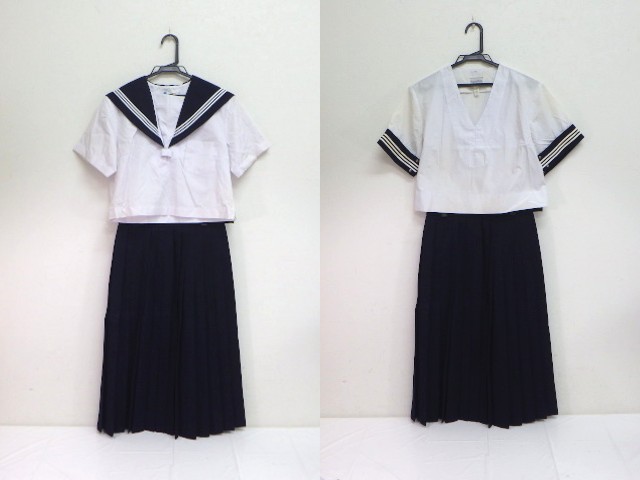 b42 中学校?? 高校?? 夏服セーラー服+冬服スカート/yt1671【5AED
