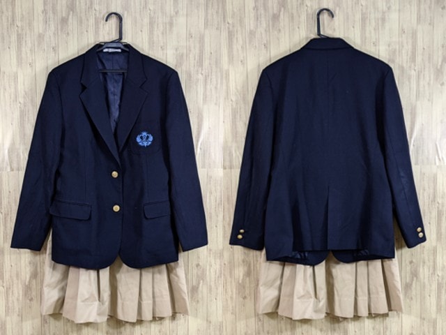 p67 京都 醍醐中学校 ブレザー+夏服/冬服スカート/yt3466【1KWRC】