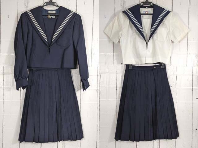 再値下げ中！セーラー服（冬服） 150A～180A】七尾中学校 トンボ仕様 指定制服 冬セーラー服