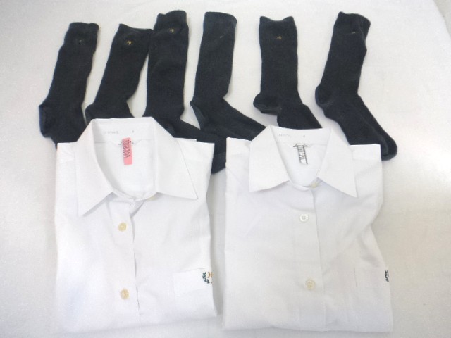 b78/東京 私立広尾学園高校・中学校□長袖ブラウスM+靴下3足など5点 
