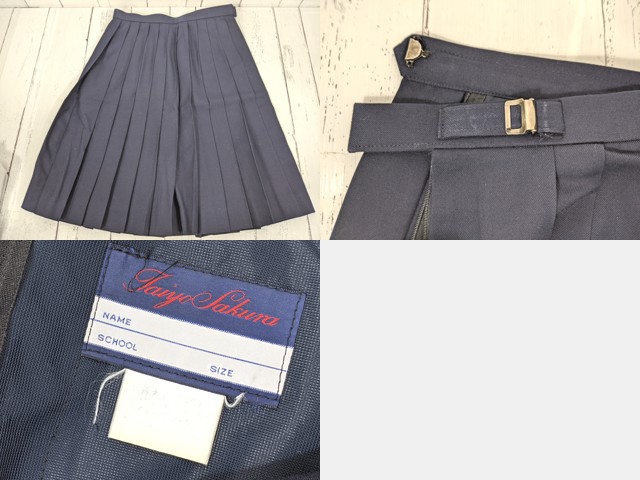 Z08 岐阜県 本荘中学校 冬服・中間服・夏服セーラー服+冬服スカート+ループタイ/yt4310【12CKE】