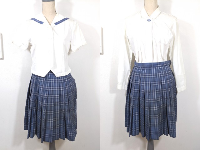 a58 岡山県立興陽高校 旧モデル 夏服セーラー服+長袖シャツ+夏服スカート/yt4584【4XJDC】