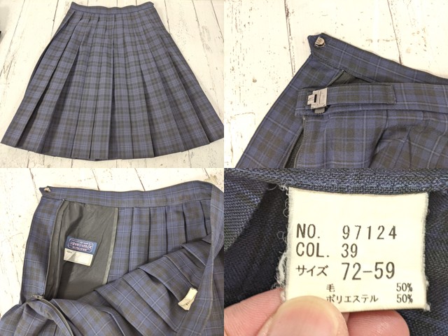 k59 千葉県 幕張総合高校 ブレザー+ベスト+夏服/冬服スカート+リボン/yt7024【28XKE】