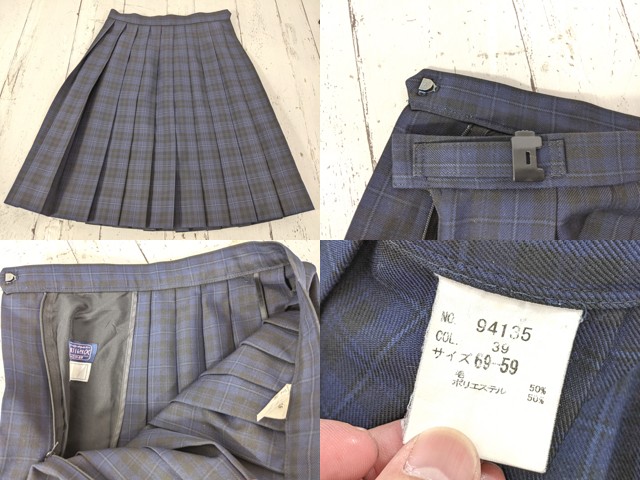 k59 千葉県 幕張総合高校 ブレザー+ベスト+夏服/冬服スカート+リボン/yt7024【28XKE】