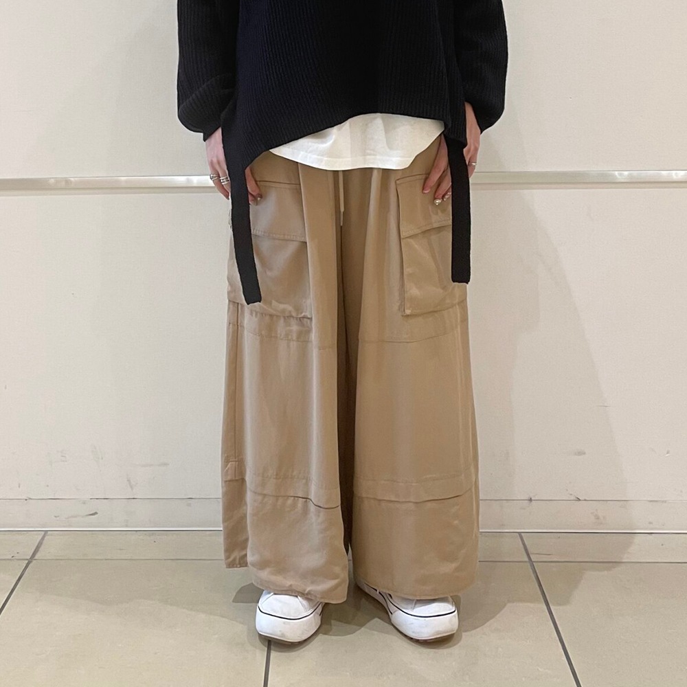 CYCLAS （シクラス） コットンシルク ワイドカーゴパンツ ダーク  