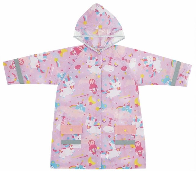 女の子 レインコ-ト ユニコ-ン キッズ用 RACO1 子供 雨具 合羽 こども ポンチョ 反射テープ スケーター 4973307465079