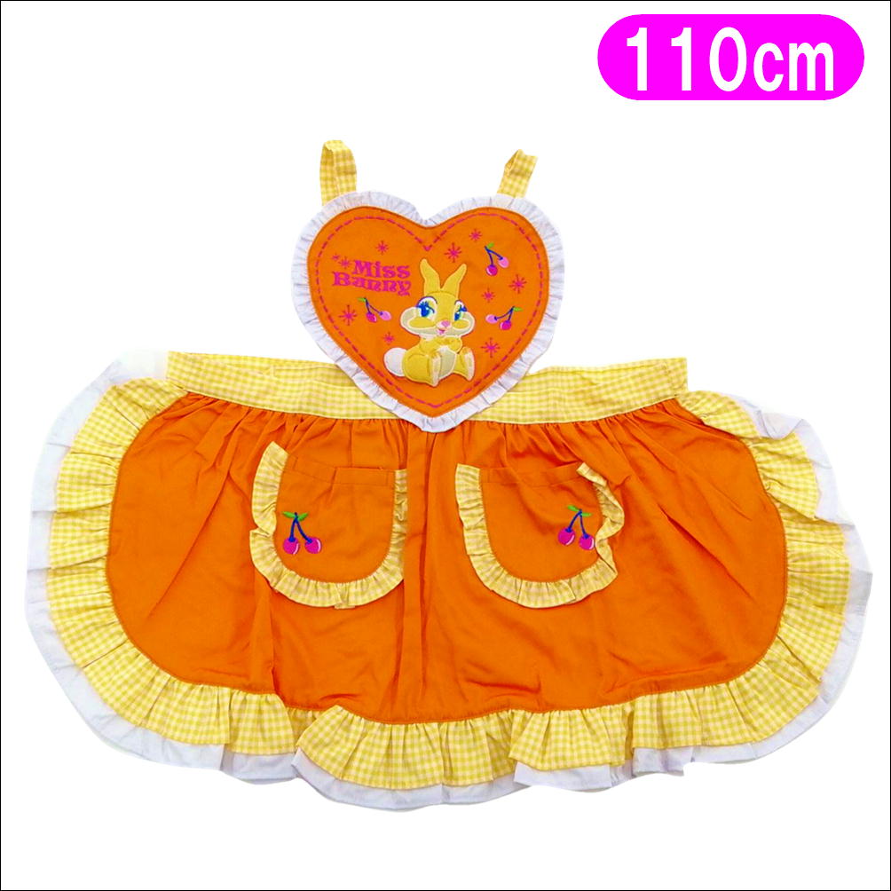 ミスバニー ディズニーキャラクター 子供用 アップリケエプロン 110cm