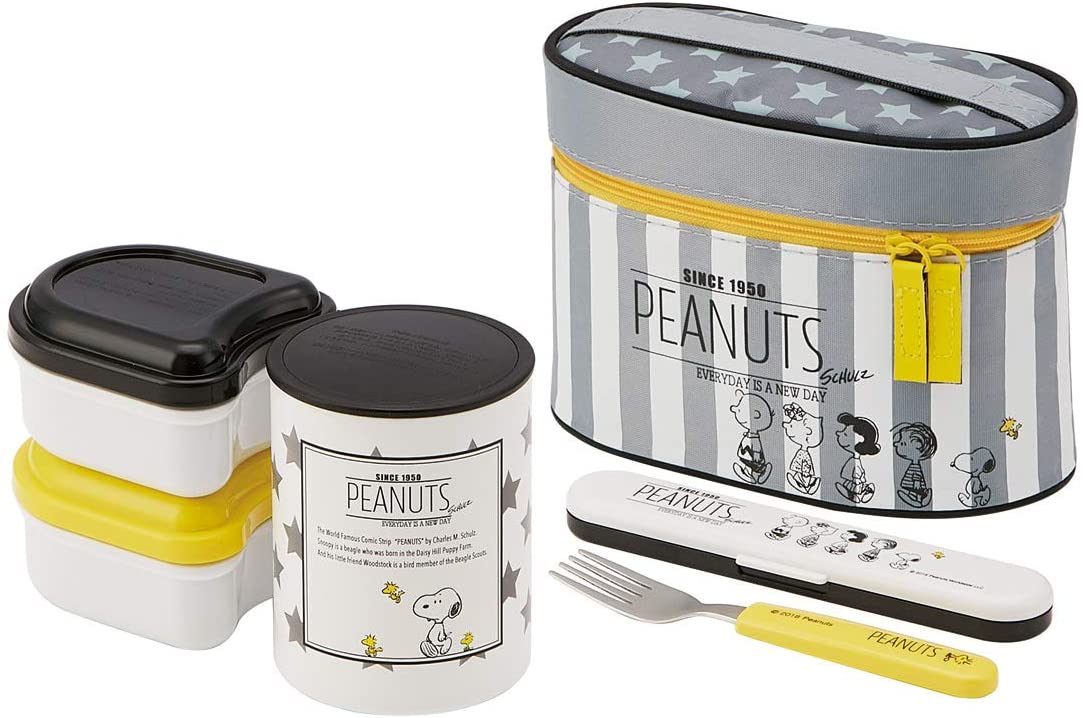 KCLJC6 スヌーピー モノクロ 保温ジャー付ランチボックス 560ml