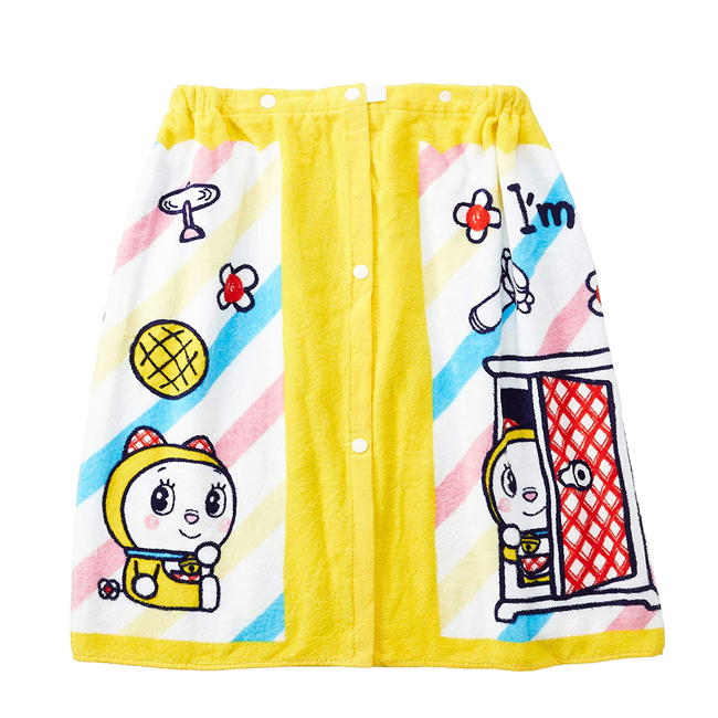 ラップタオル キッズ ドラミちゃん イエロー 60cm丈 巻きタオル