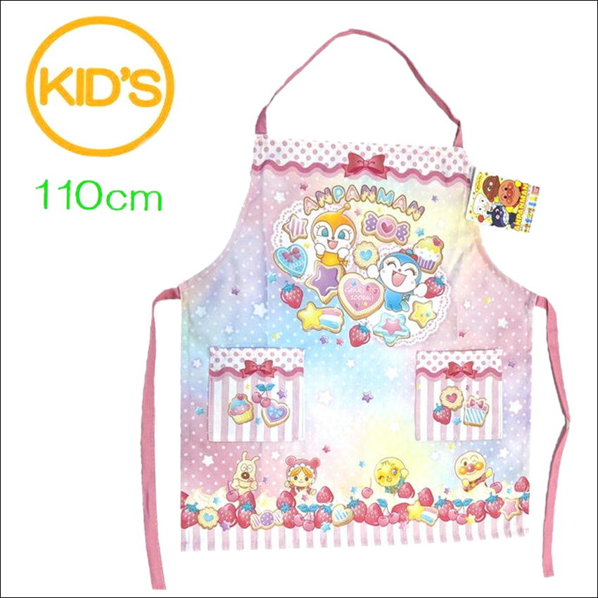 アンパンマン ピンク キャラクター 子供用 エプロン 110cm キッズ 幼稚園 保育園 餅つき 料理 こども No.02920-03