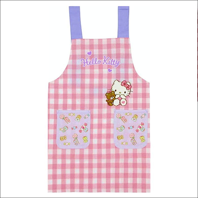 ハローキティ エプロン サンリオ キャラクター アップリケ付き