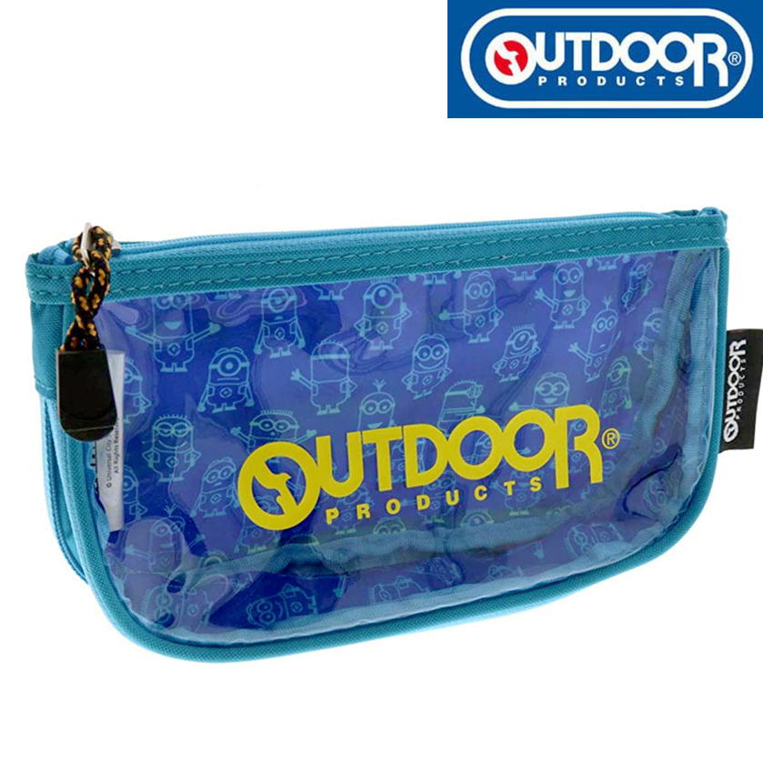 ペンケース ミニオンズ OUTDOOR アウトドアプロダクツ クリアフラット ペンポーチ  サンスター文具