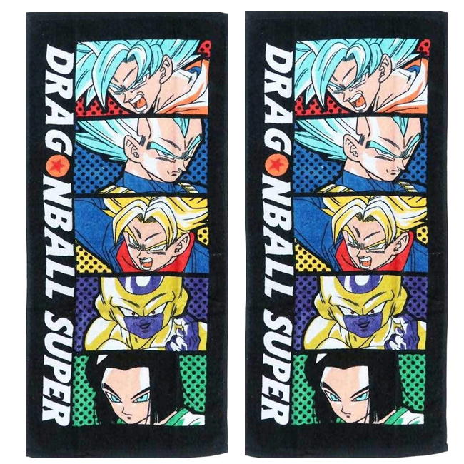 ドラゴンボール　フェイスタオル ドラゴンボール超 フェイスタオル 縦分割柄 2枚組 シャーリング