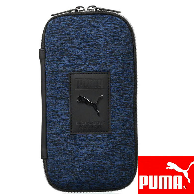 プーマ ペンケース puma ヘザーラウンド ペンポーチ ブルー PM295BL