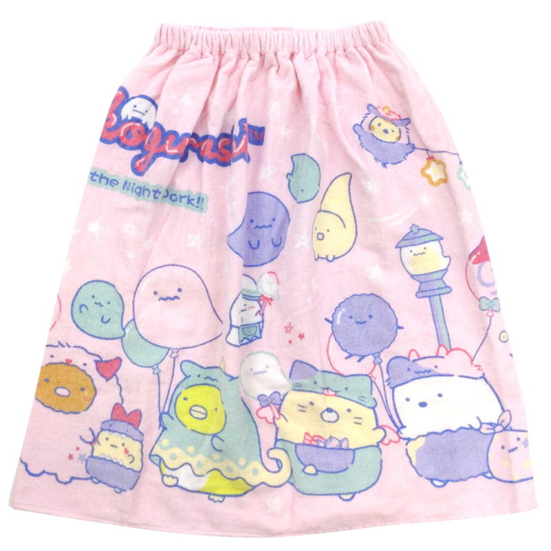 ラップタオル すみっコぐらし 巻きタオル サンエックス キャラクター プールタオル 60cm丈 プールスカートタオル SG215PS