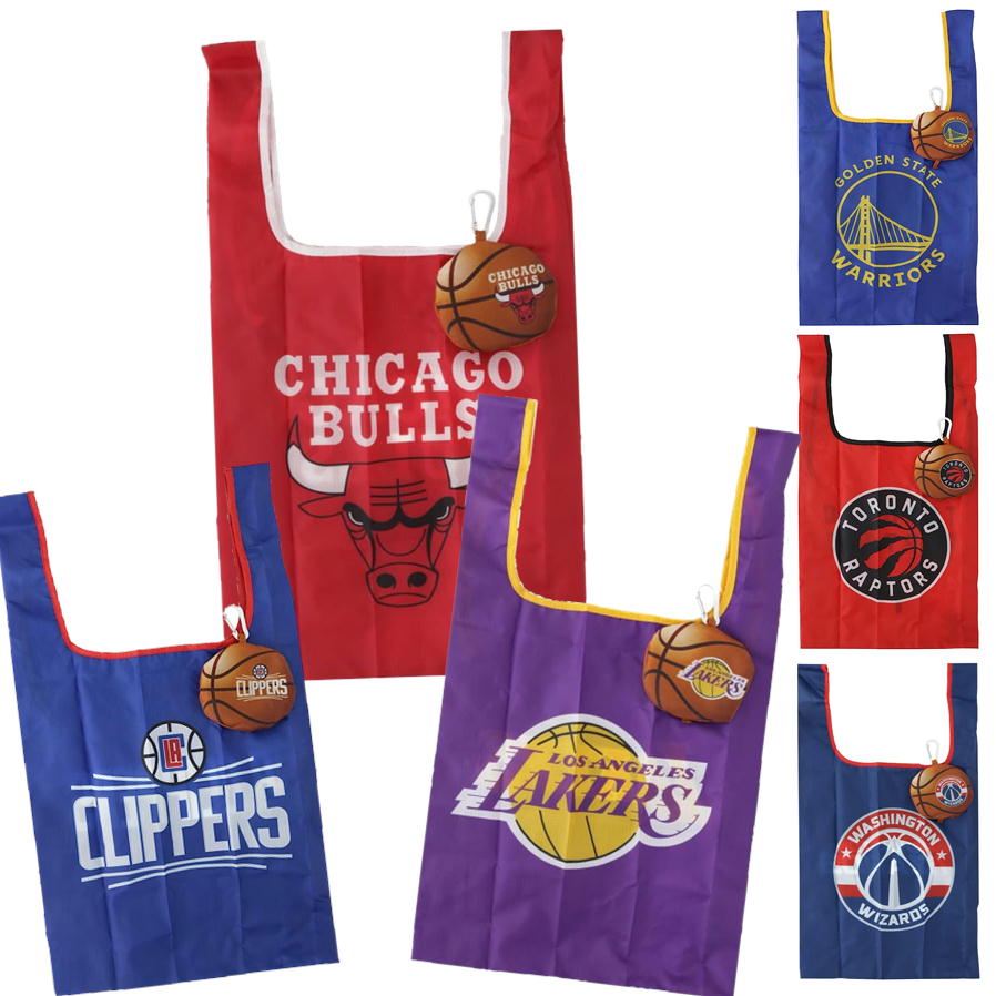 エコバッグ バスケットボール NBA グッズ サンスター文具 バスケバッグ ショッピングバッグ コンパクト カラビナ