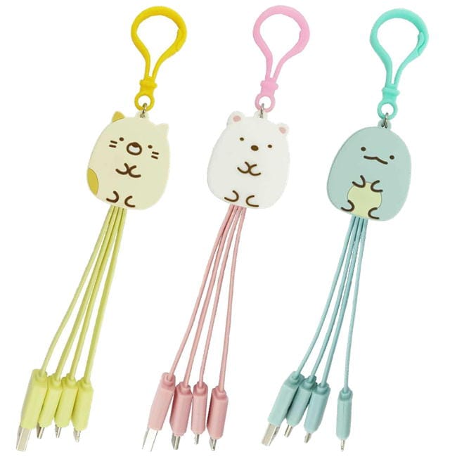 マルチ 充電 ケーブル すみっコぐらし SG-0121 ねこ しろくま とかげ ユニック サンエックス キャラクター グッズ