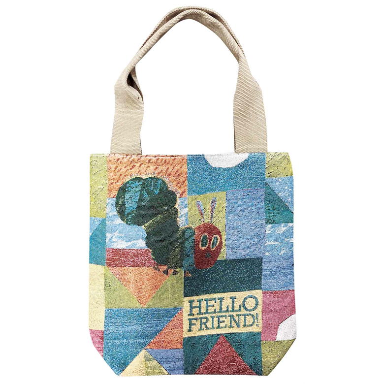 はらぺこあおむしゴブラン織天ファスナー付ワイドトートバッグきのこキノコ