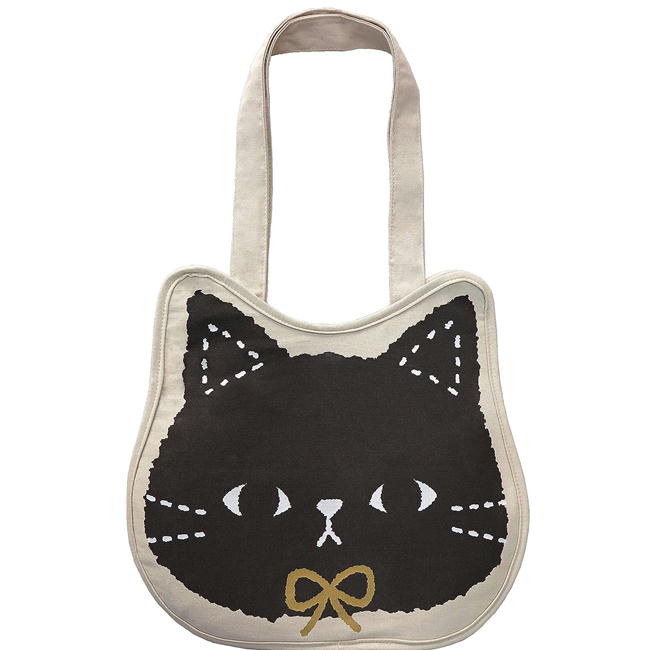 トートバッグ 黒猫のミミッツ コットンバッグ キャンバス生地 NM003