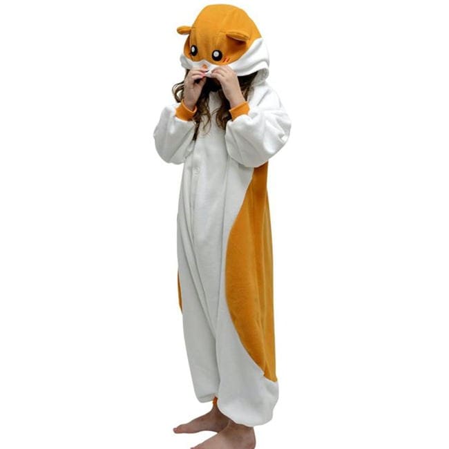 【国内発送・関税込】ハロウィンキッズ★ハムスターコスチューム 着ぐるみ ハムスター フリース アニマル 子供用 仮装 なりきり