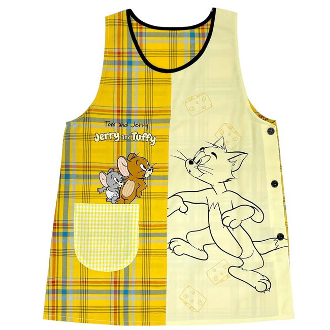 美品 TOM & BOY エプロン エプロン デニム 美容師 美容室 ストライプ レディース メンズ