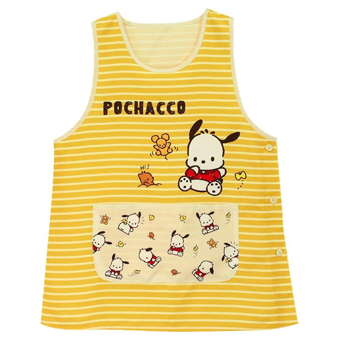 エプロン ポチャッコ サイドボタン かぶりエプロン サロンジェ 45325