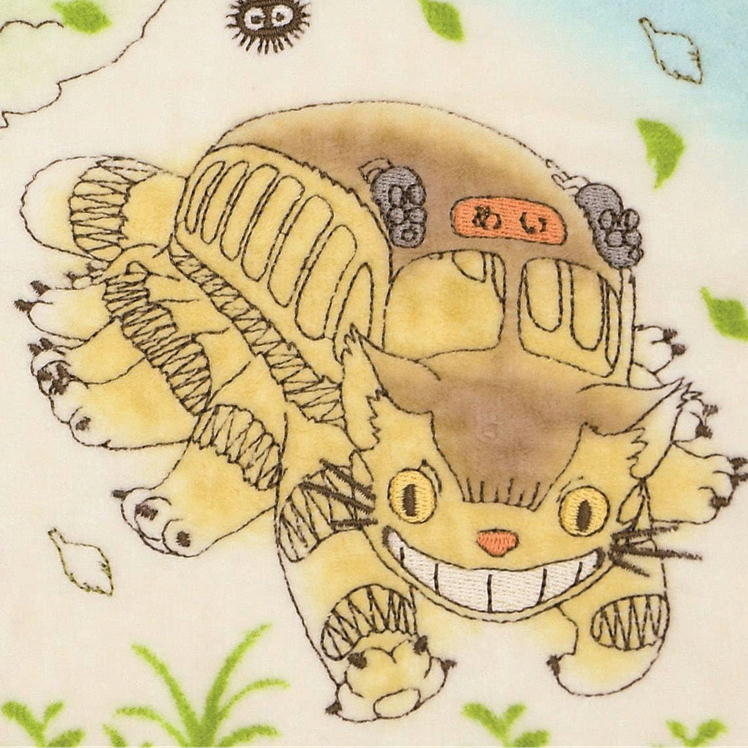 となりのトトロ タオルハンカチ おまたせ 丸眞 25×25cm スタジオジブリ グッズ キャラクター タオル ミニタオル ネコバス バス停