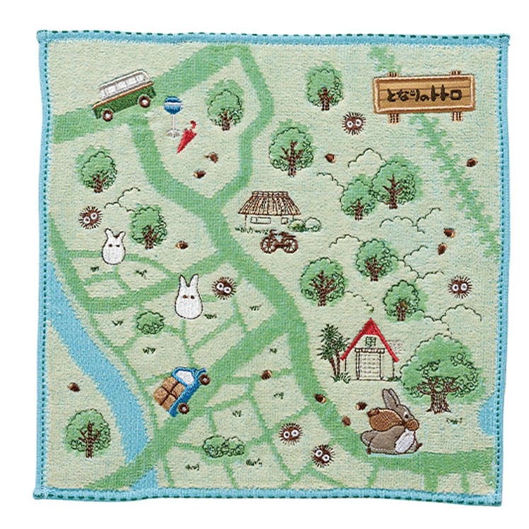 となりのトトロ タオルハンカチ お散歩地図 丸眞 25×25cm スタジオ