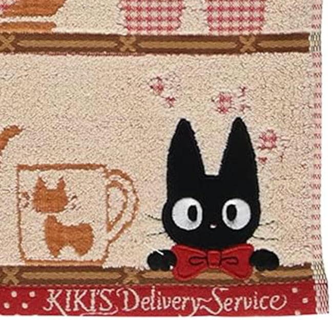 魔女の宅急便 フェイスタオル シェルフ ジジ 丸眞 34×80cm スタジオジブリ グッズ キャラクター タオル アップリケ 刺しゅう