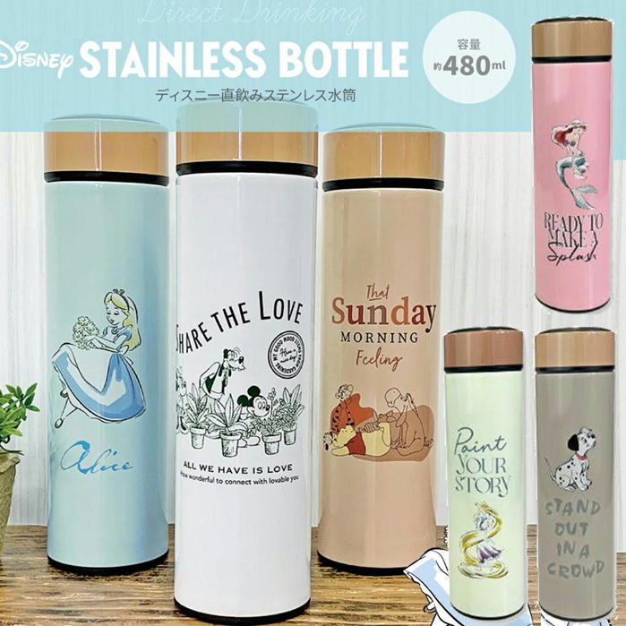 ステンレスボトル ディズニー キャラクター 直飲み 480ml