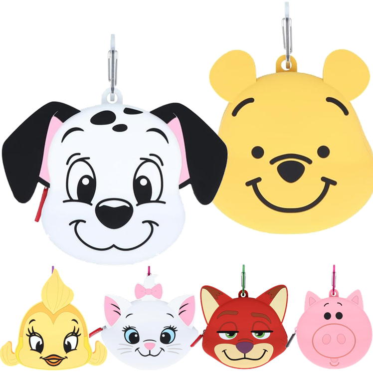 ポーチ カラビナ付 シリコン サンスター文具 ディズニー キャラクター