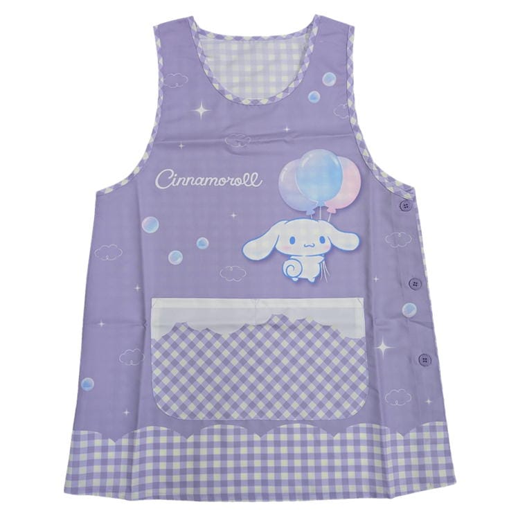 エプロン シナモロール サイドボタン かぶりエプロン サロンジェ 45371